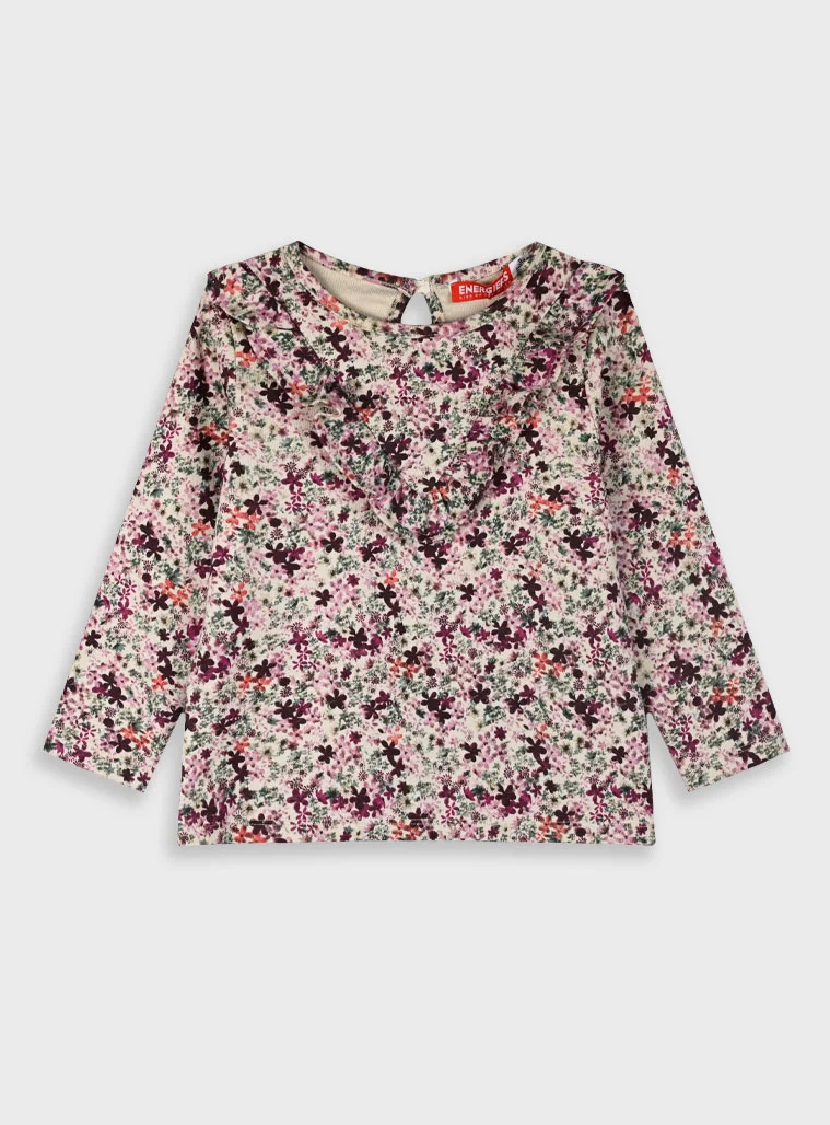 Εμπριμέ μπλούζα με φραμπαλά - Εμπριμέ - 6