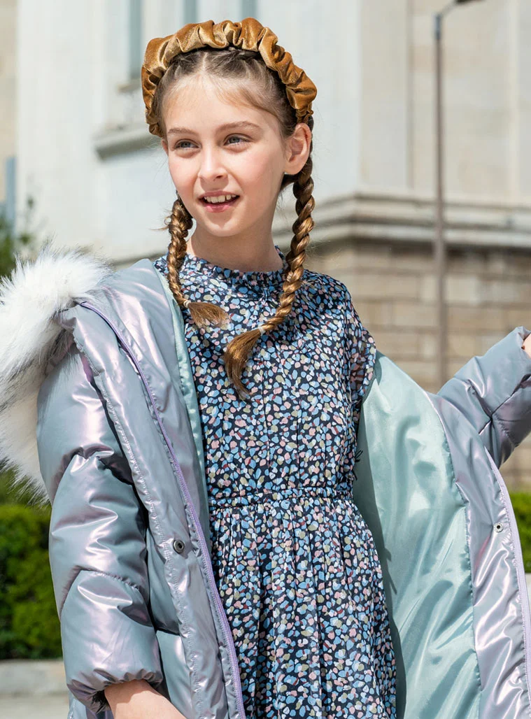 Εμπριμέ φόρεμα με τούλι - -